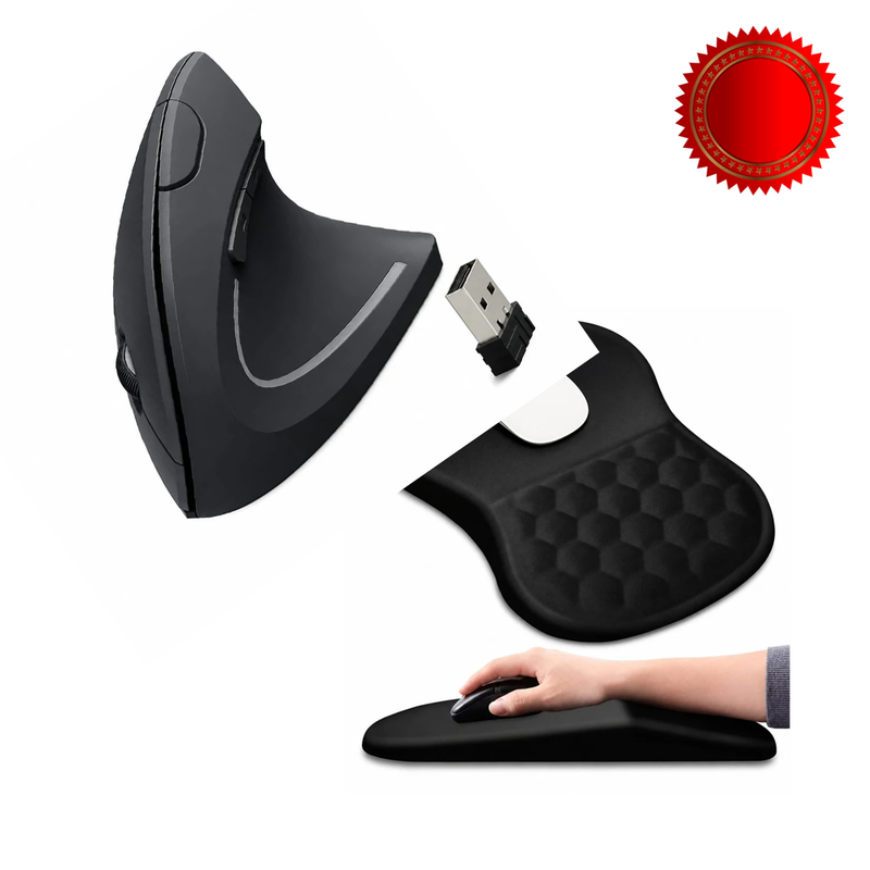 Kit Mouse Ergônomico + Apoio de Pulso XY